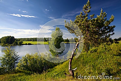 The relax atmosphere, summer on the river, silence Stock Photo
