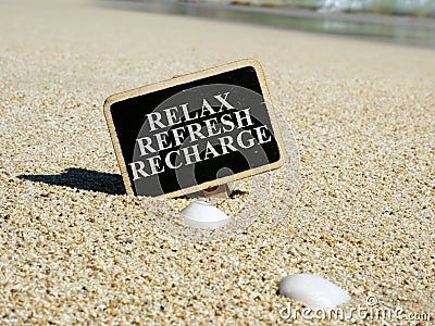 Relax refresh recharge sign Stock Photo