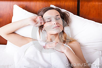 Relax time in bed Stock Photo
