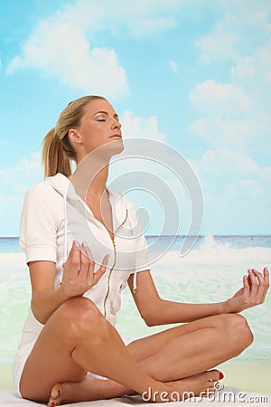 Relaxation at the beach Stock Photo