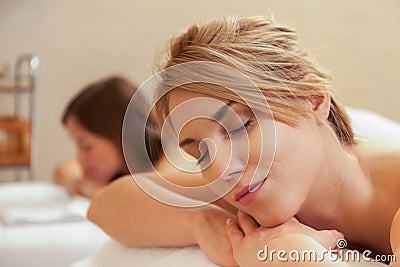 Relaxation in beauty center Stock Photo