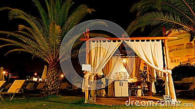 Relaxation concept - massage tent at night Stock Photo