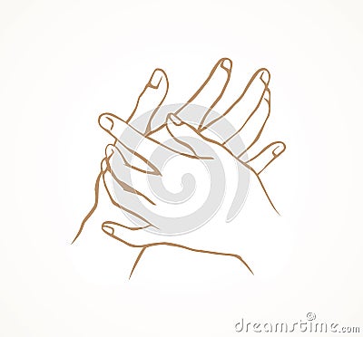 Relaxed hand. Vector drawing Vector Illustration
