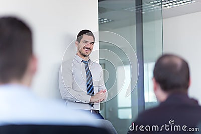 Relaxed informal business team office meeting. Stock Photo