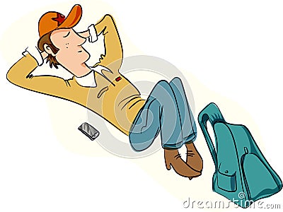 Relaxed man Vector Illustration