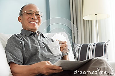 Relaxed time, Free time, Smiling, Retirement. Stock Photo