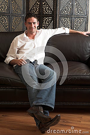Relaxed young man Stock Photo