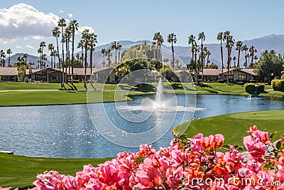 Relaxing country club view in Palm Springs, California Stock Photo