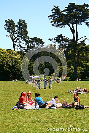 Relaxing in Golden Gate Park Editorial Stock Photo