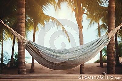 Relaxing Hammock background. Generate Ai Stock Photo