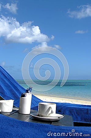 Relaxing on a luxurious beach Stock Photo