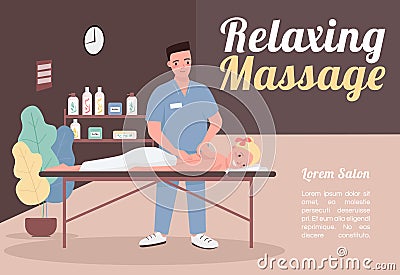 Relaxing massage banner flat vector template Vector Illustration