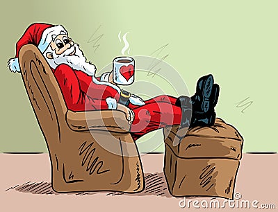 Relaxing Santa Vector Illustration