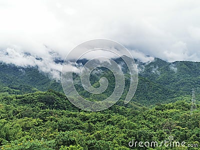 Relaxing scenery of beauty in rainy season Stock Photo