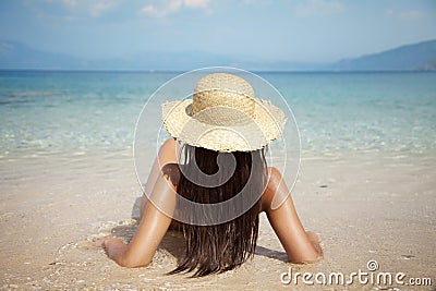 Relaxing in the sun Stock Photo