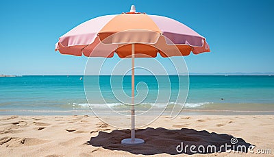 Relaxing vacations on the tropical coastline, sand and sun generated by AI Stock Photo