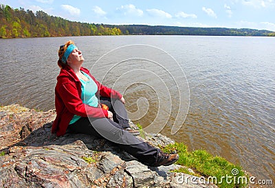 Relaxing woman. Stock Photo