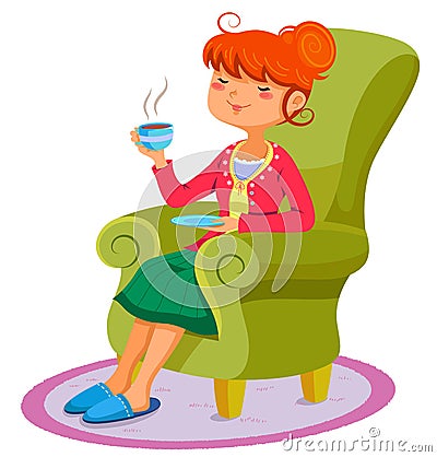 Relaxing woman Vector Illustration