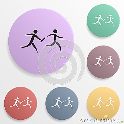 Relay race badge color set icon. Simple glyph, flat vector of sport icons for ui and ux, website or mobile application Stock Photo