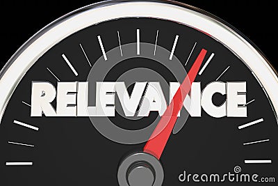 Relevance Importance Relevant Matters Speedometer 3d Illustratio Stock Photo