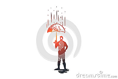 Reliability, safety, protect, safe, secure concept. Hand drawn isolated vector. Vector Illustration