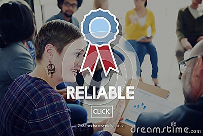 Reliable Trusty Badge Responsible Concept Stock Photo