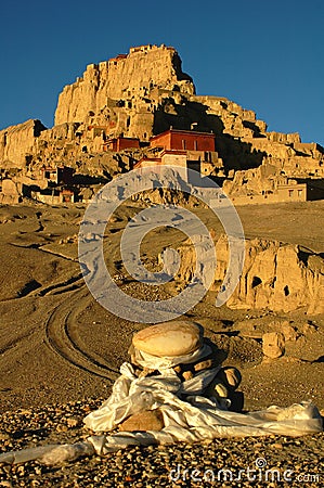 Relics of an Ancient Tibetan Castle Stock Photo