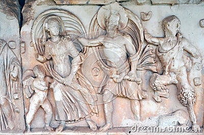 Relief in Afrodisias Stock Photo