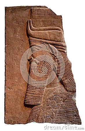 Relief of an ancient assyrian king Stock Photo