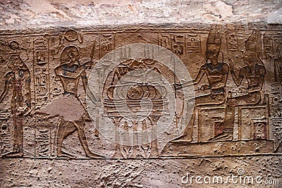 Relief of Ancient temple abu simbel - egypt Editorial Stock Photo