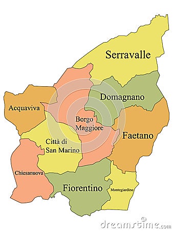Relief Map of San Marino Vector Illustration