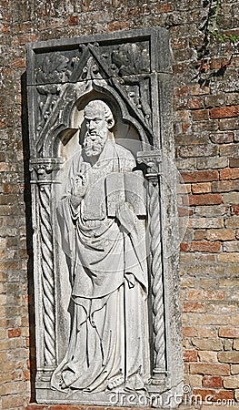 Relief of saint in Torcello Stock Photo