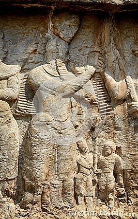 Sasanian relief, Naqsh-e Rajab, Iran Stock Photo