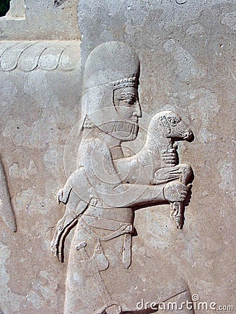 Relief sculpture, Persepolis Stock Photo