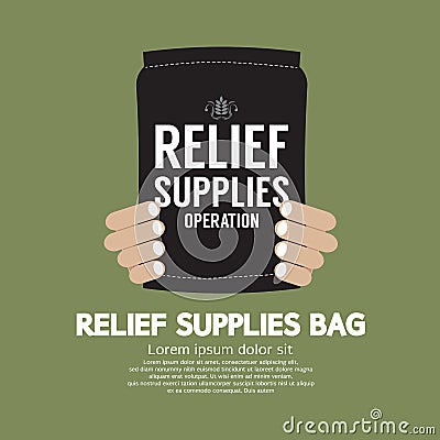 Relief Supplies Bag Vector Illustration