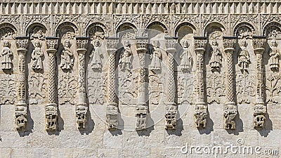 Reliefs of Demetrius Cathedral Vladimir. Stock Photo