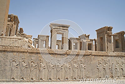 Reliefs in Persepolis Stock Photo