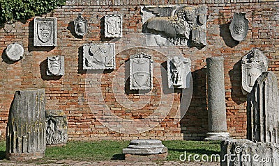 Reliefs in Torcello Stock Photo