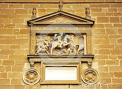 Detalle de la fachada del Hospital de Santiago en Ubeda, provincia de JaÃ©n, EspaÃ±a Stock Photo