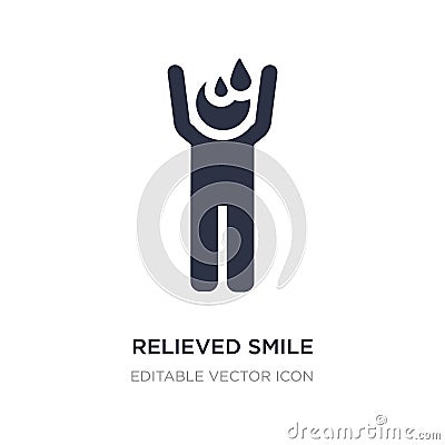 relieved smile icon on white background. Simple element illustration from People concept Vector Illustration