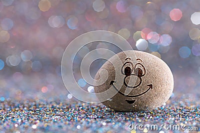 The relieved stone emoji Stock Photo
