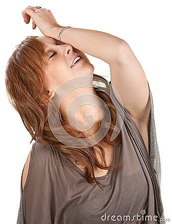 Relieved Young Woman Stock Photo