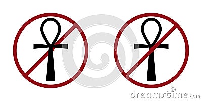 religion ban prohibit icon. Not allowed religion. Vector Illustration