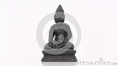 Black buddha is sitting and waiting Stock Photo