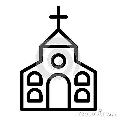 Religion church icon, outline style Vector Illustration