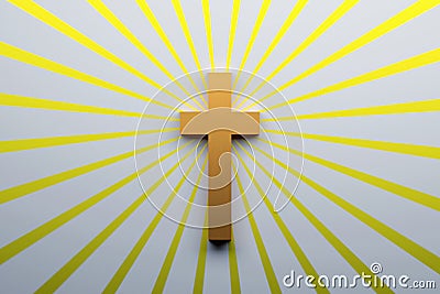 Religion concept. Cross symbol of Christianity. Cartoon Illustration