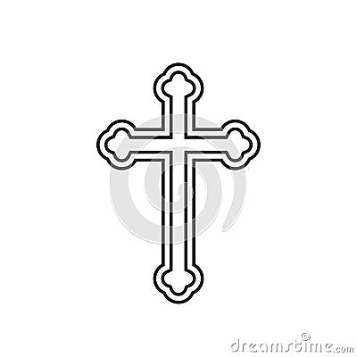 Religion cross line icon Vector Illustration