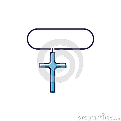 Religion cross pendant vector icon symbol religion isolated on white background Vector Illustration