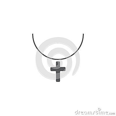 Religion cross pendant vector icon symbol religion isolated on white background Vector Illustration