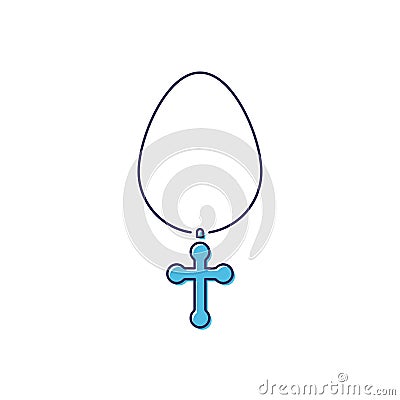 Religion cross pendant vector icon symbol religion isolated on white background Vector Illustration